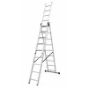 Hliníkový trojdílný žebřík 3x9 stupňů, 5,7 m, max. zátěž 150 kg - AH609A