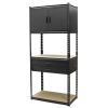Policový regál MASTER + 2 zásuvky + skříňka, 815 x 465 x 1825 mm