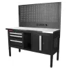 Dílenský stůl EXPERT se zástěnou a 3 moduly, 152 cm, nerezová deska - TSP6024SBAL4