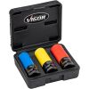 Kované nástrčné klíče na kola, 1/2" 17-21mm, 3 ks, Vigor - V2522-BE