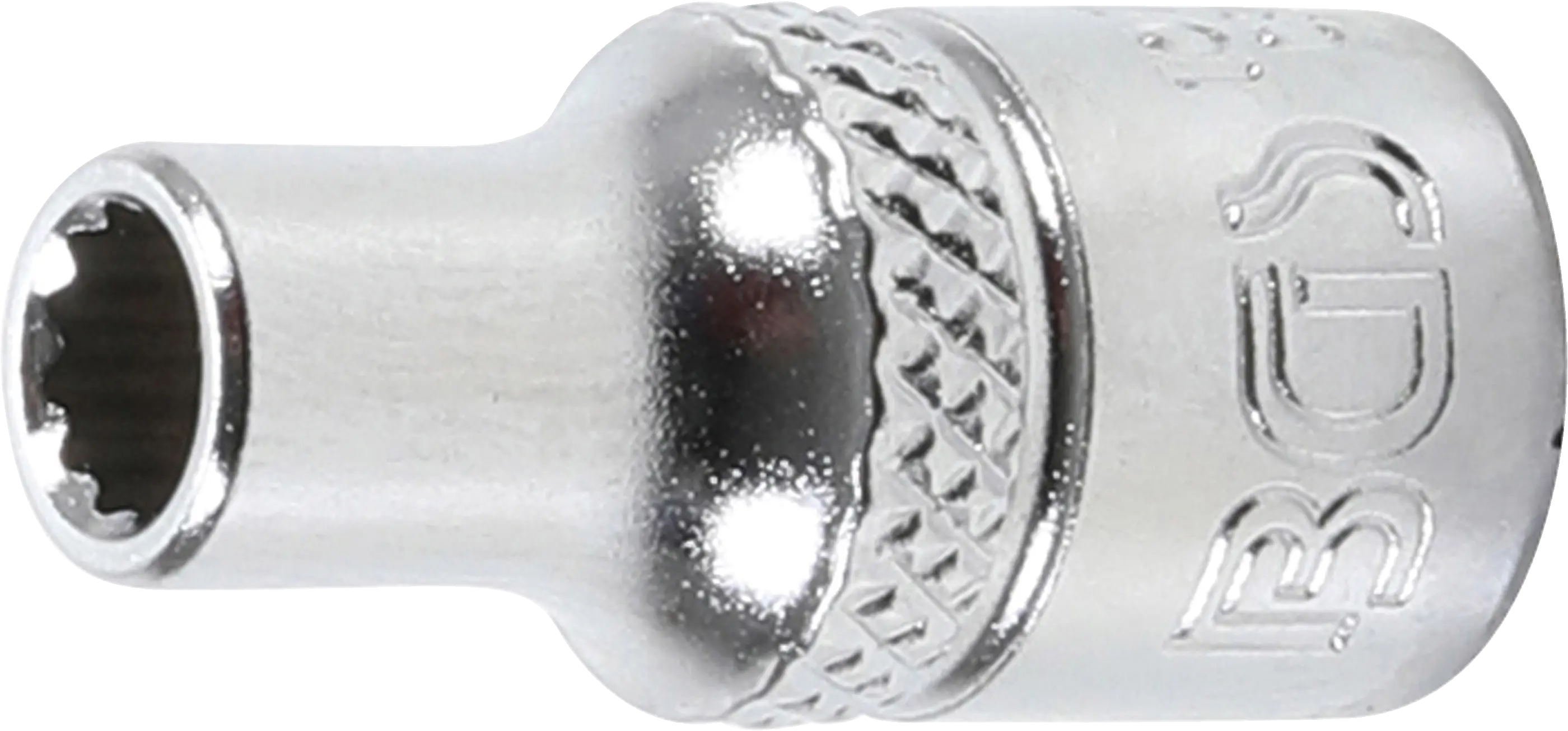 Detail nástrčné hlavice BGS 4,5 mm Detail dvanáctihranného profilu nástrčné hlavice BGS 4,5 mm