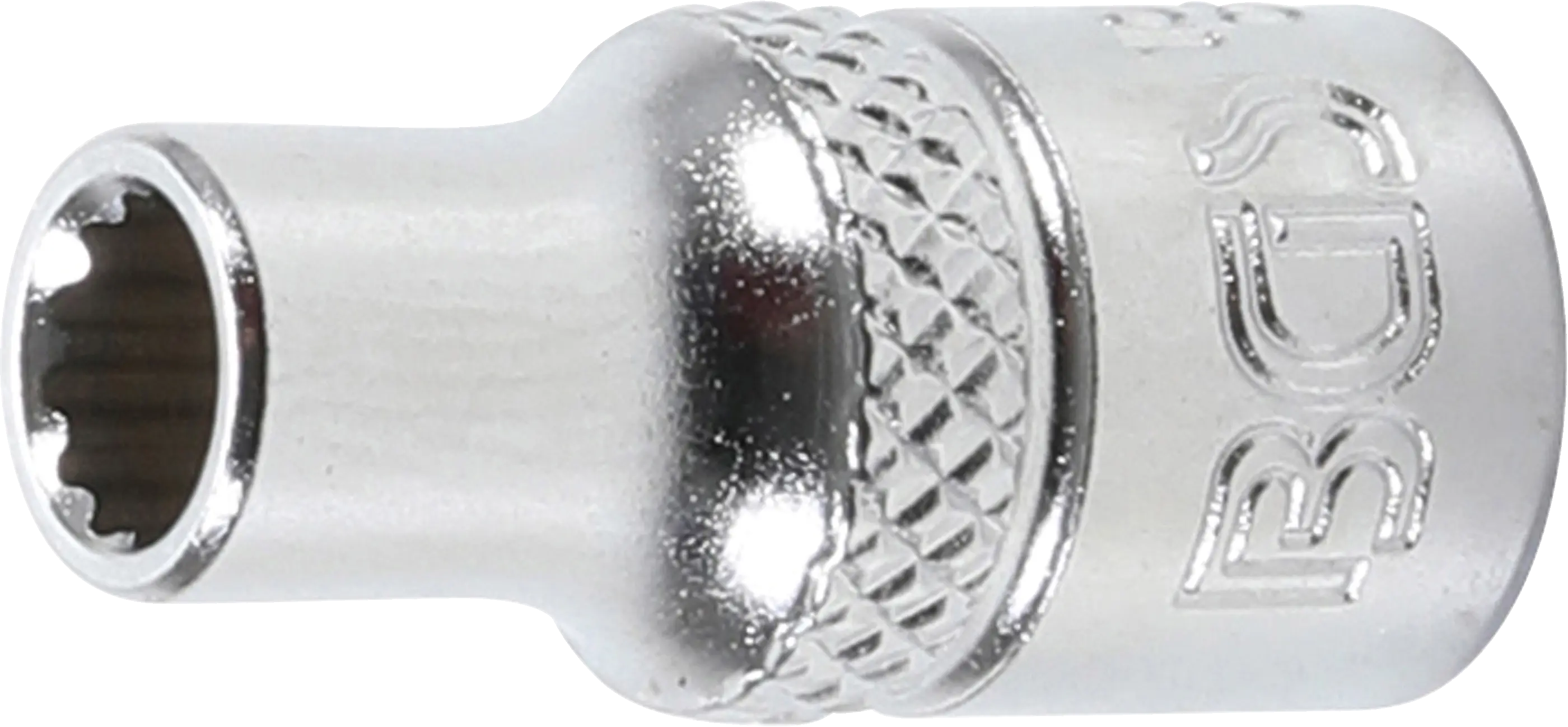 Detail nástrčné hlavice BGS 5 mm Detail dvanáctihranného profilu nástrčné hlavice BGS 5 mm