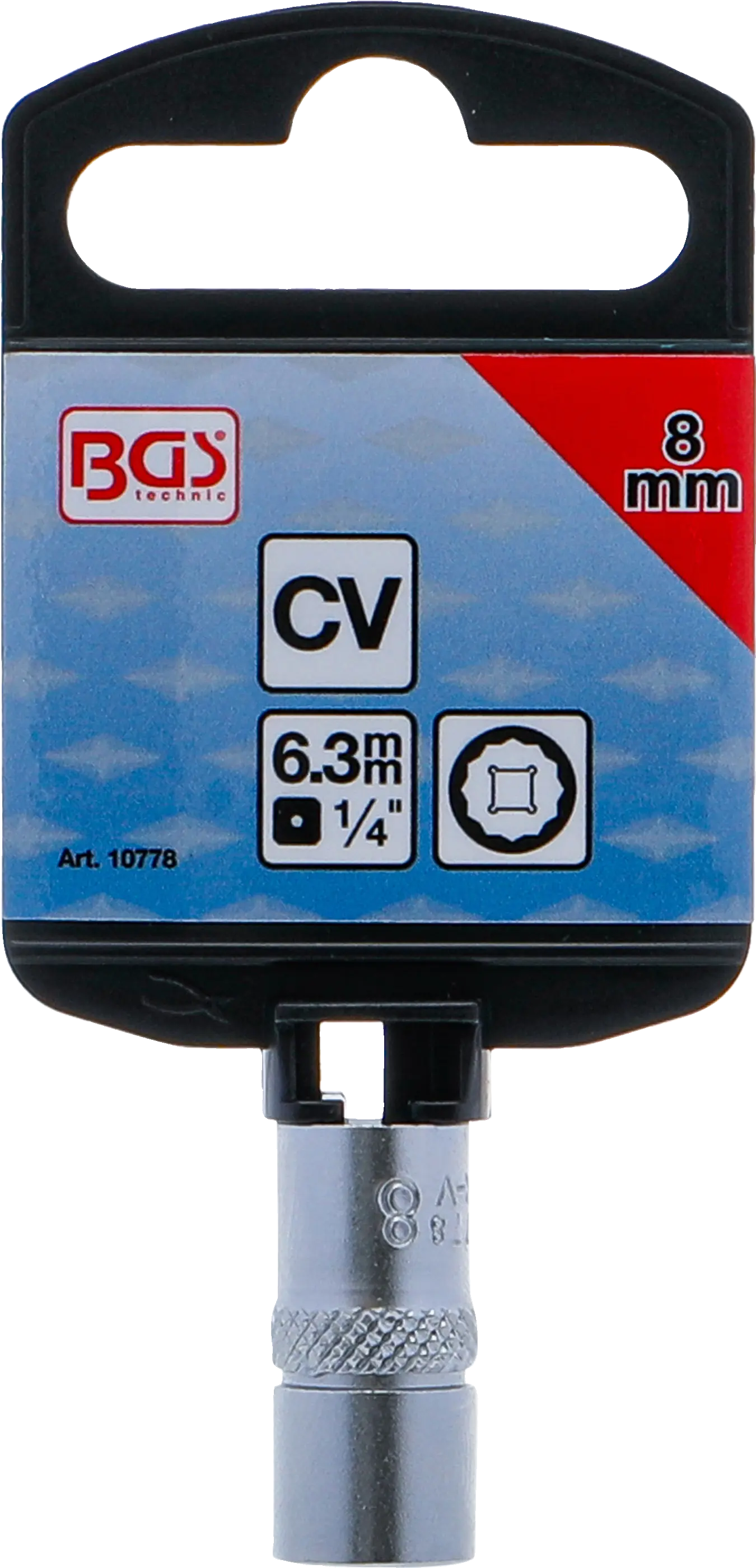Nástrčná hlavice BGS 8 mm Matně chromovaná nástrčná hlavice BGS 8 mm