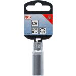 Nástrčná hlavice BGS 1/4, 12 mm prodloužená v závěsném obalu s označením rozměrů – B10512