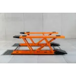 Oranžový nůžkový zvedák AUTOLIFT Twin s nájezdovými rampami - ALTWNrampa