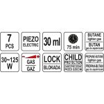 Pájka plynová 3v1, 30-125W, 30ML - YT-36706