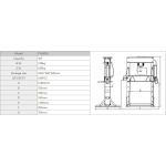 Technické parametry hydraulického lisu, síla 30 t - TY30001