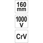 Prodloužené rovné půlkulaté kleště 160mm VDE (1000V) - YT-21154