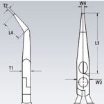 Půlkulaté kleště s břity chromované 200 mm  - 2625200