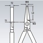 Rovné ploché kleště 160 mm Knipex chromované - 3303160