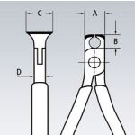 Čelní štípací kleště pro elektroniku potaženo plastem 115 mm - 6401115