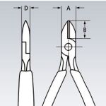 Přesné boční štípací kleště na elektroniku brunýrované 125 mm  - 7902125