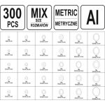 Podložky hliníkové sada 300 ks - YT-06865