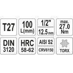 Hlavice s bitem TORX 1/2