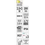 Dílenská svítilna SMD LED 3,5W + 3W - YT-08508