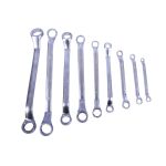 Sada očkoplochých, plochých a vyhnutých očkových klíčů ve vložce do dílenského vozíku, 36 dílů - VV036SK01