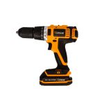 Boční pohled na kompaktní aku vrtačku Hoteche s přepínáním momentu – HTP800105