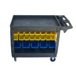 Dílenský vozík s boxy 950 x 650 x 855 mm, 42 boxů - PSB9565