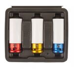 Sada 3 barevně odlišených nástrčných klíčů v ochranném kufříku, velikosti 17, 19 a 21 mm - HT206001