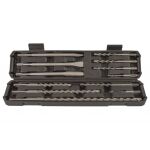 Sekáče a vrtáky do betonu v plastovém pouzdře, sada 12 ks, SDS+ uchycení - HT531004