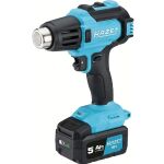 Horkovzdušná pistole Hazet zepředu s 5Ah 18V baterií a LED indikací, Hazet 9590-10 - HA265299