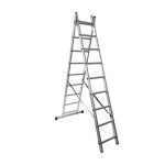 Dvoudílný kombinovaný žebřík, 2x9 stupňů, 4,12 m, nosnost 150 kg - AH809