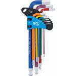 Sada zahnutých klíčů, vícebarevné, vnitřní šestihran s kulovou hlavou 1,5 - 10 mm - B74452