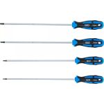 Šroubováky TORX s černými hroty, sada 4 kusů, čepel dlouhá 250 mm, kvalitní ocel - B74541