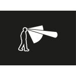 Ilustrace dosvitu čelovky Petzl Actik Core s kombinovaným světelným kuželem - E065AA01