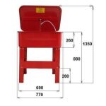 Rozměry mycího stolu, 75 l - F10461