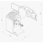 Rozměry vyvažovačky kol 10