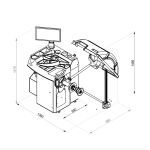 Rozměry vyvažovačky kol CB78 s laserovým ukazatelem - F16141