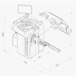 Rozměry vyvažovačky kol CB78P s diagnostikou - F16143