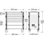 Rozměry profi dílenského vozíku Hazet - HA215201