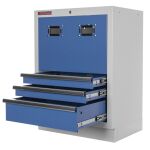 Celokovová dílenská skříňka PROFI BLUE na navijáky, 3 zásuvky - MTGC1303A