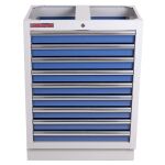 Celokovová skříňka s 9-ti šuplíky PROFI, modrá - MTGC1309