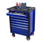 Pojízdný kovový dílenský vozík se 7 šuplíky s nářadím - AH3107