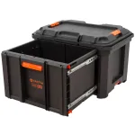 Plastový box TACTIX LOAD UP s vysunutou zásuvkou a kovovými pojezdy – TC320421