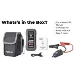 Obsah balení startovacího zdroje TOPDON JS1200: zdroj, manuál, taška, kleště a kabely,TOPDON JS1200