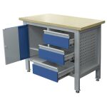 Pracovní stůl do dílny se třemi zásuvkami a skříňkou - TSK5413-L