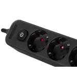 Detail elektrické zásuvky EXPERT s hlavním vypínačem a čtyřmi zásuvkami – TSP30A