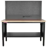 Dílenský stůl EXPERT se zástěnou, 152 cm, dřevěná deska - TSP6024BAL3