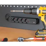Dílenský stůl EXPERT se zástěnou a 3 moduly, 152 cm, dřevěná deska - TSP6024BAL4