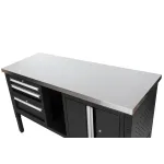 Dílenský stůl EXPERT s nerezovou deskou, 3 zásuvky, skříňka - TSP6024SBAL2