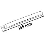 Technický nákres délky uvolňovací páky 165 mm pro plastové příchytky – V4310N
