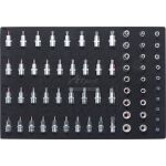 Nástrčné hlavice s bity v pěnové výplni dílenského vozíku - V4561