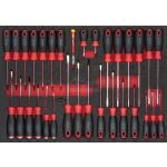 Sada šroubováků v pěnové výplni dílenského vozíku - V4561