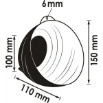 Technický výkres s rozměry magnetické misky VIGOR 150 × 110 × 100 mm – V5678