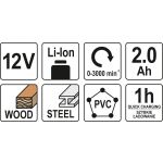 AKU pila ocaska, 12 V - YT-82904