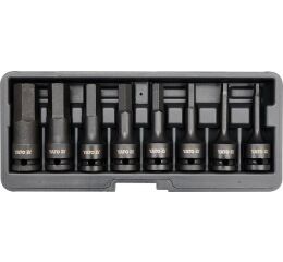Sada vnějších rázových nástrčných klíčů 1/2" HEX H5-H19, 8 ks - YT-1066